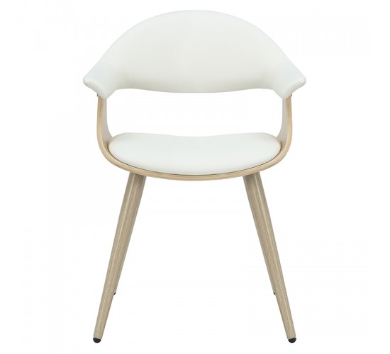 Πολυθρόνα Austen PU λευκό-πόδι φυσικό Υλικό: PLYWOOD - PU 106-000029 Πολυθρόνα Austen PU λευκό-πόδι φυσικό Υλικό: PLYWOOD - PU 106-000029