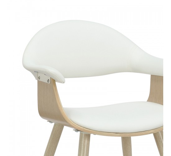 Πολυθρόνα Austen PU λευκό-πόδι φυσικό Υλικό: PLYWOOD - PU 106-000029 Πολυθρόνα Austen PU λευκό-πόδι φυσικό Υλικό: PLYWOOD - PU 106-000029