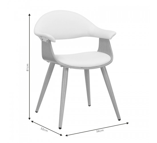 Πολυθρόνα Austen PU λευκό-πόδι φυσικό Υλικό: PLYWOOD - PU 106-000029 Πολυθρόνα Austen PU λευκό-πόδι φυσικό Υλικό: PLYWOOD - PU 106-000029
