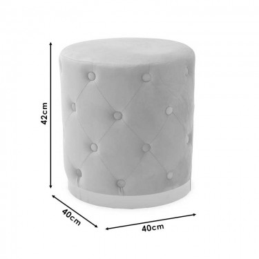 Σκαμπό σαλονιού Cora βελούδο μπορντό-χρυσό Φ40x42εκ Υλικό: VELVET - METAL 110-000006
