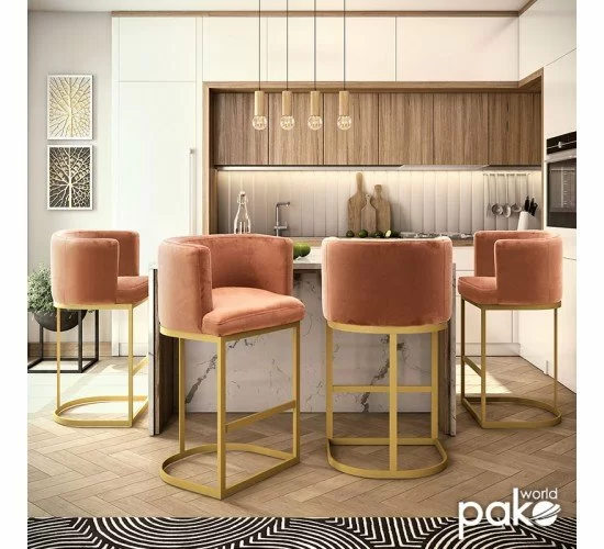 Σκαμπό μπαρ Viv μεταλλικό χρυσό-βελούδο σάπιο μήλο 54x50x95εκ Υλικό: VELVET - METAL 110-000019 Σκαμπό μπαρ Viv μεταλλικό χρυσό-βελούδο σάπιο μήλο 54x50x95εκ Υλικό: VELVET - METAL 110-000019