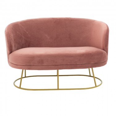 Καναπές 2θέσιος Rony βελούδο σάπιο μήλο-χρυσό 132x82x83εκ Υλικό: VELVET - METAL 110-000048