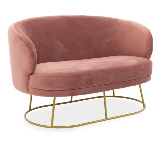 Καναπές 2θέσιος Rony βελούδο σάπιο μήλο-χρυσό 132x82x83εκ Υλικό: VELVET - METAL 110-000048