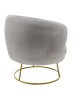 Πολυθρόνα Rony βελούδο γκρι-χρυσό 78x75x82εκ Υλικό: VELVET - METAL 110-000054