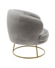 Πολυθρόνα Rony βελούδο γκρι-χρυσό 78x75x82εκ Υλικό: VELVET - METAL 110-000054