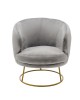 Πολυθρόνα Rony βελούδο γκρι-χρυσό 78x75x82εκ Υλικό: VELVET - METAL 110-000054