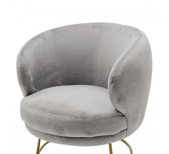 Πολυθρόνα Rony βελούδο γκρι-χρυσό 78x75x82εκ Υλικό: VELVET - METAL 110-000054