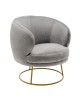 Πολυθρόνα Rony βελούδο γκρι-χρυσό 78x75x82εκ Υλικό: VELVET - METAL 110-000054