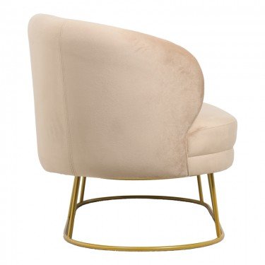 Καναπές διθέσιος Rony βελούδο μπεζ-πόδι χρυσό μέταλλο 135x75x85εκ Υλικό: PLYWOOD FRAME. 26D FOAM. 100%  POLYESTER FABRIC. IRON LEG 110-000056