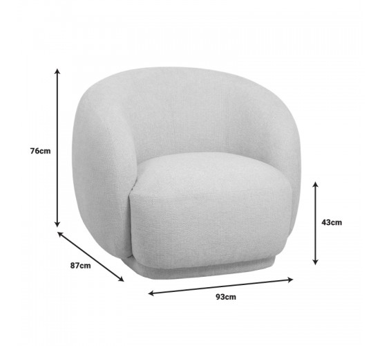 Πολυθρόνα Freya εκρού ύφασμα 93x87x76εκ Υλικό: plywood frame.26D foam.100%  polyester fabric.black plastic legs 110-000068