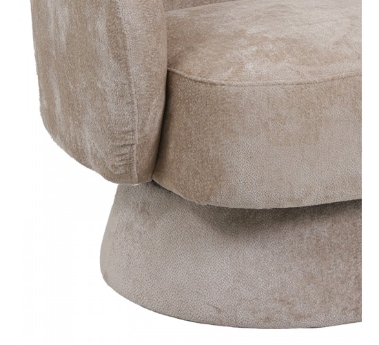 Πολυθρόνα περιστρεφόμενη Kreslo υφασμα σε κρεμ απόχρωση 78x81x77εκ Υλικό: PLYWOOD. FABRIC 110-000076