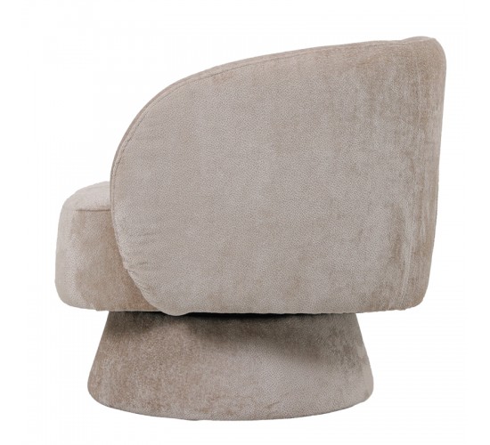 Πολυθρόνα περιστρεφόμενη Kreslo υφασμα σε κρεμ απόχρωση 78x81x77εκ Υλικό: PLYWOOD. FABRIC 110-000076