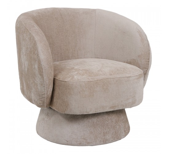 Πολυθρόνα περιστρεφόμενη Kreslo υφασμα σε κρεμ απόχρωση 78x81x77εκ Υλικό: PLYWOOD. FABRIC 110-000076