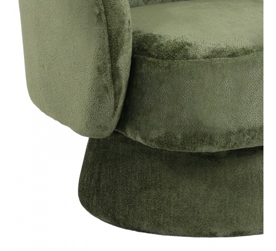 Πολυθρόνα περιστρεφόμενη Kreslo ύφασμα σε χακί απόχρωση 78x81x77εκ Υλικό: PLYWOOD. FABRIC 110-000077