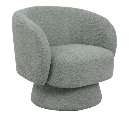 Πολυθρόνα περιστρεφόμενη Kreslo μπουκλέ ύφασμα σε φυστικί απόχρωση 78x81x77εκ Υλικό: PLYWOOD.  BOUCLE FABRIC 110-000078