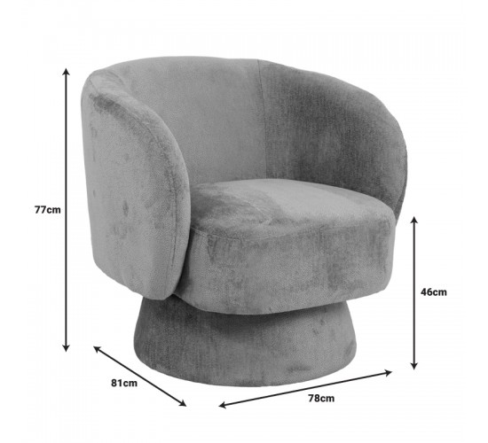 Πολυθρόνα περιστρεφόμενη Kreslo μπουκλέ ύφασμα σε φυστικί απόχρωση 78x81x77εκ Υλικό: PLYWOOD.  BOUCLE FABRIC 110-000078