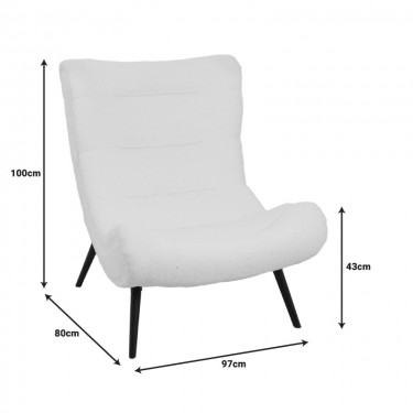 Πολυθρόνα-μπερζέρα Silla μπουκλέ ύφασμα σε σάπιο μήλο απόχρωση 97x80x100εκ Υλικό: PLYWOOD. FABRIC. RUBBER WOOD 110-000080