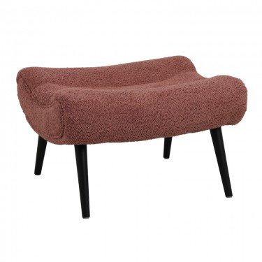 Σκαμπό - υποπόδιο Silla μπουκλέ ύφασμα σε σάπιο- μήλο απόχρωση 68x58x40εκ Υλικό: PLYWOOD. FABRIC. RUBBER WOOD 110-000083