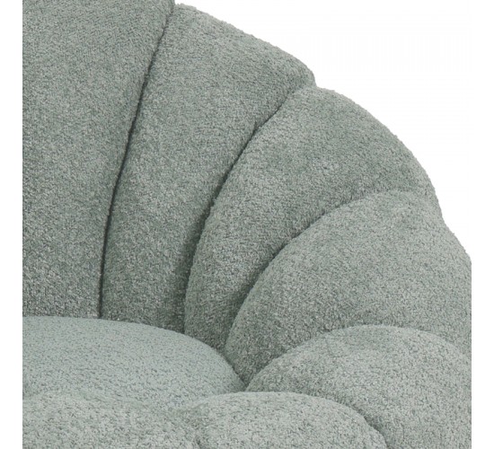 Πολυθρόνα περιστρεφόμενη Nester μπουκλέ ύφασμα σε φυστικί απόχρωση 98x97x69εκ Υλικό: PLYWOOD. FABRIC. METAL 110-000085