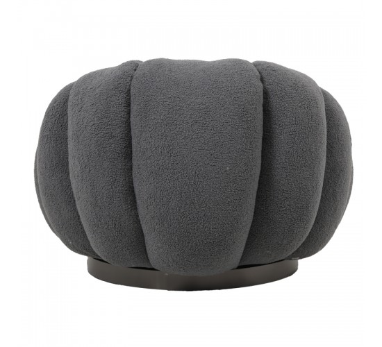 Πολυθρόνα περιστρεφόμενη Nester μπουκλέ ύφασμα σε γκρι απόχρωση 98x97x69εκ Υλικό: PLYWOOD. FABRIC. METAL 110-000087