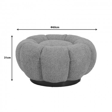 Σκαμπό Nester μπουκλέ ύφασμα σε φυστικί απόχρωση Φ60x31εκ Υλικό: PLYWOOD. FABRIC. METAL 110-000088