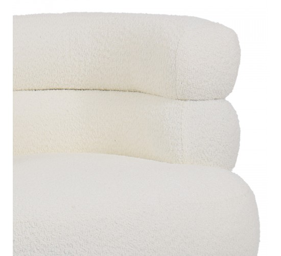 Πολυθρόνα Foleja μπουκλέ ύφασμα σε λευκή απόχρωση με μάυρα μεταλλικά πόδια 76x75x72εκ Υλικό: PLYWOOD. FABRIC. METAL 110-000091