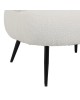 Πολυθρόνα Foleja μπουκλέ ύφασμα σε λευκή απόχρωση με μάυρα μεταλλικά πόδια 76x75x72εκ Υλικό: PLYWOOD. FABRIC. METAL 110-000091