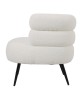 Πολυθρόνα Foleja μπουκλέ ύφασμα σε λευκή απόχρωση με μάυρα μεταλλικά πόδια 76x75x72εκ Υλικό: PLYWOOD. FABRIC. METAL 110-000091