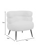 Πολυθρόνα Foleja μπουκλέ ύφασμα σε λευκή απόχρωση με μάυρα μεταλλικά πόδια 76x75x72εκ Υλικό: PLYWOOD. FABRIC. METAL 110-000091