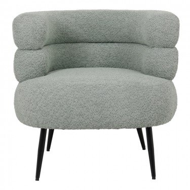 Πολυθρόνα Foleja μπουκλέ ύφασμα σε φυστικί απόχρωση με μαύρα μεταλλικά πόδια 76x75x72εκ Υλικό: PLYWOOD. FABRIC. METAL 110-000092