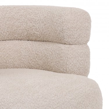 Πολυθρόνα Foleja μπουκλέ ύφασμα σε μπεζ απόχρωση με μαύρα μεταλλικά πόδια 76x75x72εκ Υλικό: PLYWOOD. FABRIC. METAL 110-000093