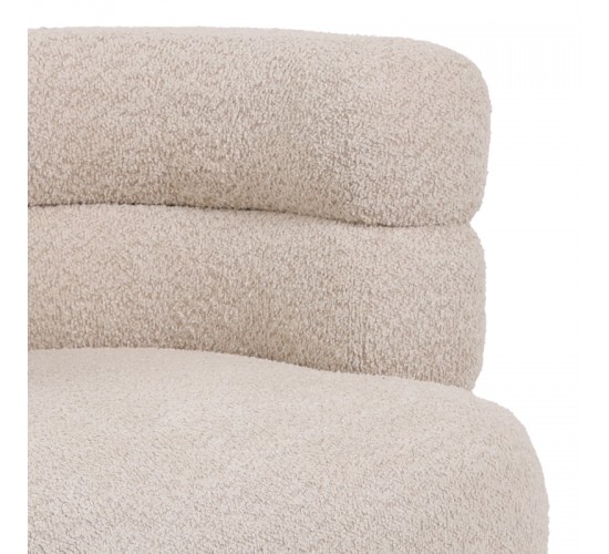 Πολυθρόνα Foleja μπουκλέ ύφασμα σε μπεζ απόχρωση με μαύρα μεταλλικά πόδια 76x75x72εκ Υλικό: PLYWOOD. FABRIC. METAL 110-000093