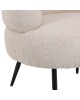 Πολυθρόνα Foleja μπουκλέ ύφασμα σε μπεζ απόχρωση με μαύρα μεταλλικά πόδια 76x75x72εκ Υλικό: PLYWOOD. FABRIC. METAL 110-000093