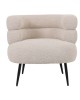 Πολυθρόνα Foleja μπουκλέ ύφασμα σε μπεζ απόχρωση με μαύρα μεταλλικά πόδια 76x75x72εκ Υλικό: PLYWOOD. FABRIC. METAL 110-000093