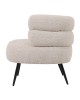 Πολυθρόνα Foleja μπουκλέ ύφασμα σε μπεζ απόχρωση με μαύρα μεταλλικά πόδια 76x75x72εκ Υλικό: PLYWOOD. FABRIC. METAL 110-000093