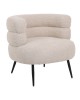 Πολυθρόνα Foleja μπουκλέ ύφασμα σε μπεζ απόχρωση με μαύρα μεταλλικά πόδια 76x75x72εκ Υλικό: PLYWOOD. FABRIC. METAL 110-000093