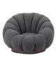 Πολυθρόνα περιστρεφόμενη με σκαμπό Nester μπουκλέ ύφασμα σε γκρι απόχρωση 98x97x69εκ Υλικό: PLYWOOD. FABRIC. METAL 110-000100
