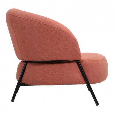 Πολυθρόνα Jennie ύφασμα σε κεραμιδι απόχρωση με μαύρα μεταλλικά πόδια 84x84x71,5εκ Υλικό: PLYWOOD. FABRIC. METAL 110-000108
