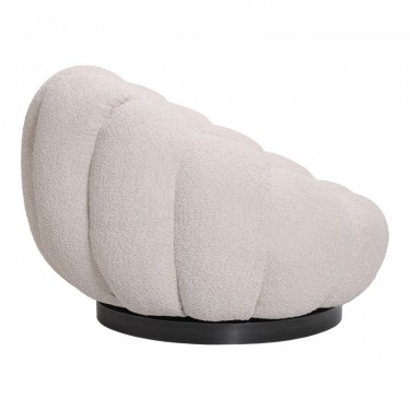 Πολυθρόνα περιστρεφόμενη Nester μπουκλέ ύφασμα σε μπεζ απόχρωση 98x97x69εκ Υλικό: PLYWOOD - FABRIC - METAL - PINE 110-000111