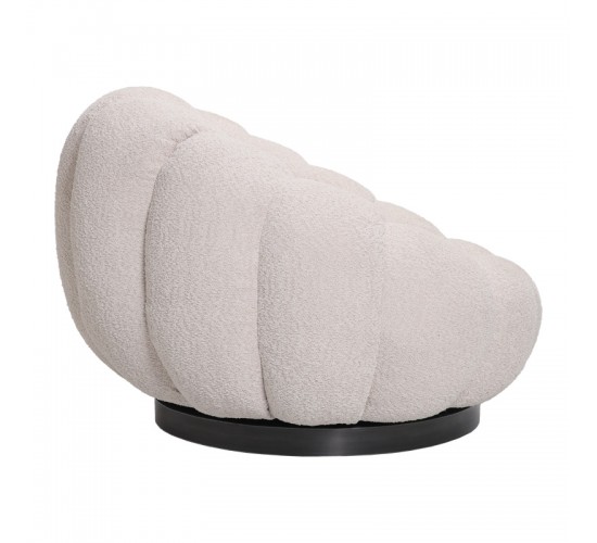 Πολυθρόνα περιστρεφόμενη Nester μπουκλέ ύφασμα σε μπεζ απόχρωση 98x97x69εκ Υλικό: PLYWOOD - FABRIC - METAL - PINE 110-000111