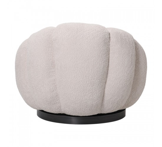 Πολυθρόνα περιστρεφόμενη Nester μπουκλέ ύφασμα σε μπεζ απόχρωση 98x97x69εκ Υλικό: PLYWOOD - FABRIC - METAL - PINE 110-000111