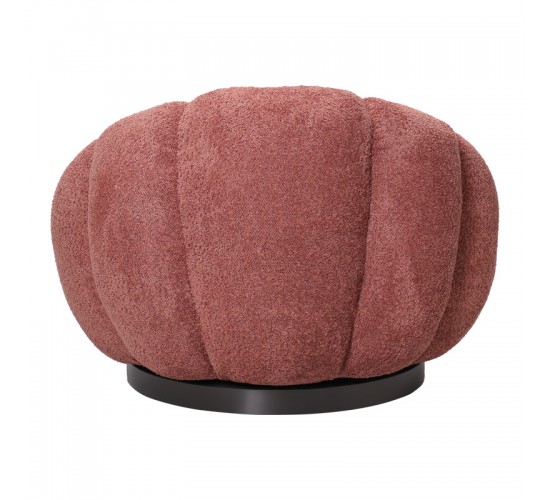 Πολυθρόνα περιστρεφόμενη Nester μπουκλέ ύφασμα σε απόχρωση σάπιο μήλο 98x97x69εκ Υλικό: PLYWOOD - FABRIC - METAL - PINE 110-000112