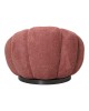 Πολυθρόνα περιστρεφόμενη Nester μπουκλέ ύφασμα σε απόχρωση σάπιο μήλο 98x97x69εκ Υλικό: PLYWOOD - FABRIC - METAL - PINE 110-000112