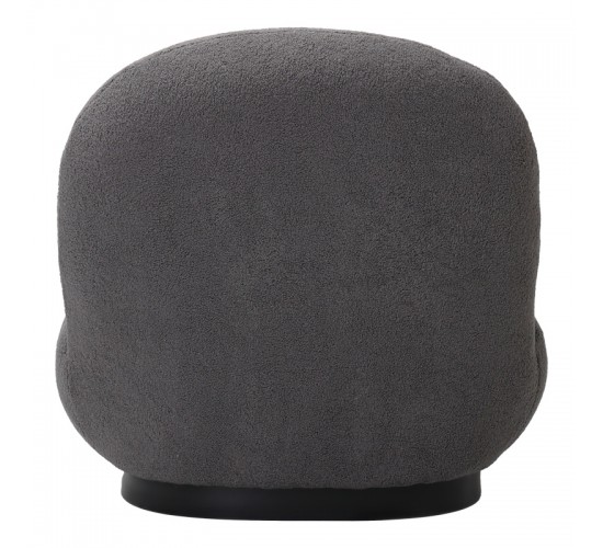 Πολυθρόνα Rosalie μπουκλέ ύφασμα σε ανθρακί απόχρωση με μαύρη βάση 85x82x77εκ Υλικό: FABRIC - METAL - PLYWOOD - PINE WOOD 110-000122