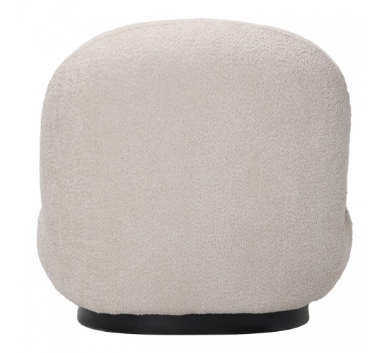 Πολυθρόνα Rosalie μπουκλέ ύφασμα σε μπεζ απόχρωση με μαύρη βάση 85x82x77εκ Υλικό: FABRIC - METAL - PLYWOOD - PINE WOOD 110-000123