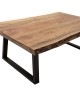 Τραπέζι σαλονιού Miles μασίφ ξύλο 4εκ καρυδί-πόδι μαύρο 115x72x41εκ Υλικό: 4CM SOLID WOOD - METAL 113-000004