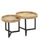 Τραπέζι σαλονιού Kelly σετ 2τεμ μασίφ ξύλο φυσικό-μαύρο Υλικό: MANGO SOLID WOOD - METAL 113-000014