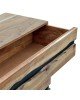 Συρταριέρα Imena 3ων συρταριών μασίφ ξύλο 4εκ καρυδί-μαύρο 80x38x86.5εκ Υλικό: SOLID WOOD - METAL 113-000020