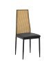 Καρέκλα Lasmipe Inart μαύρο-φυσικό pu-rattan 40x49x96εκ 115-003198