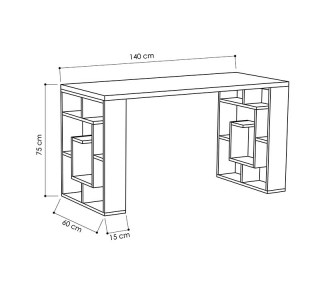 Γραφείο Labirent λευκό 140x60x75εκ Υλικό: CLIPBOARD 18mm with MELAMINE 119-000042